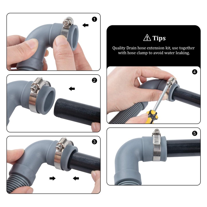 ilauke 2.5m Universal Replacement Drain Hose Extension Kit for Washing