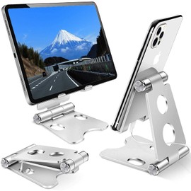 DFL25-003 Smartphone Stand Tabletop Stand Holder (2024 New Release) 270 Degree Adjustable Smartphone Stand Folding Anti-Slip Mobile Stand [Storage Bag Included]