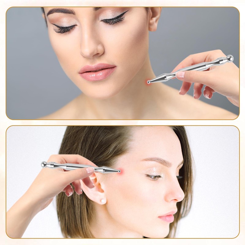 YBEATY Acupuncture Pen Dual Head Manual Massage Tools Stainless Steel