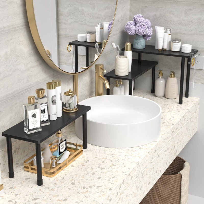 JayRex Bathroom Organizer Countertop Counter 2 Tier Kitchen Corner Counter