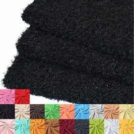 Surf turtle Faux Fur Fabric for Pet Furniture - DIY Dog Bed, Cat Cave, and Fluffy Blanket Material 36''x59'' (Black, 1 Yard)