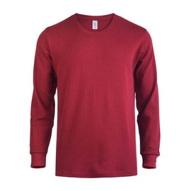Men's Classic Fit Heavy Weight Waffle Thermal Shirt (M, Burg) Burgundy