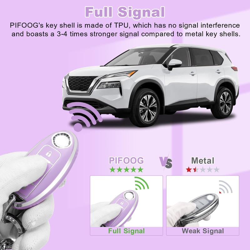 PIFOOG Key Fob Cover for Nissan 4 Button Altima Rogue