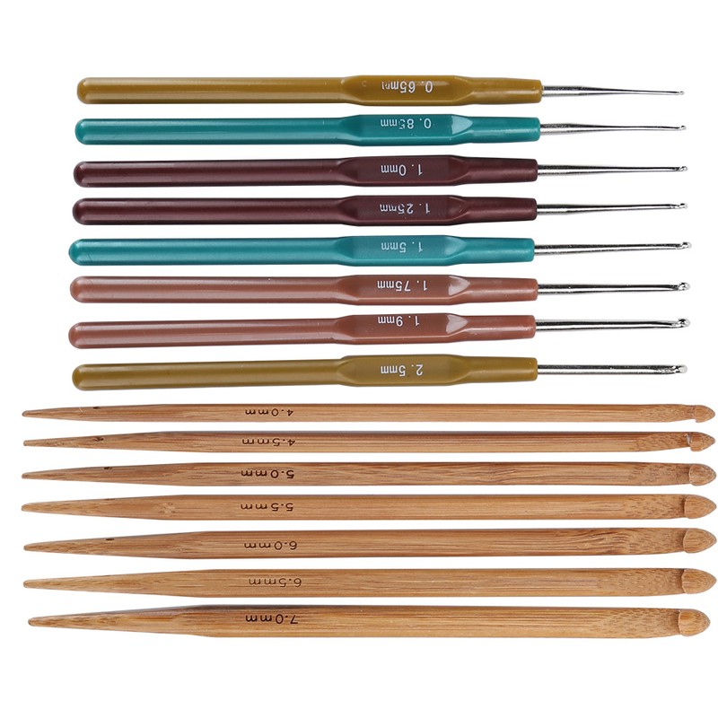 Crochet Set Sweater Needle Plastic Handle Fine Lace Knitting Carbonized