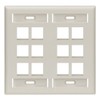 Leviton Quickport Wallplate with ID Window, Dual Gang, 12-Port, 42080-12T,