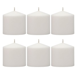 Stonebriar 18 Hour Long Burning Unscented Pillar Candles, 3x3, White , Pack of 6