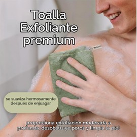Toalla de Ducha Exfoliante MainBasics – Juego 3, Nailon Japonés, Secado Rápido