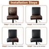 PU Leather Bar Stool Covers with Backs, 4 Pack Stretch