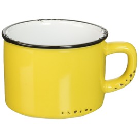 Abbott Collection Enamel Look Stoneware Cappucino Cup, Yellow
