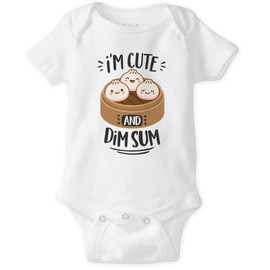 Bao Dim Sum Dumplings Baby Bodysuit, Asian Inspired Baby Romper, Soft One-Piece Infant Creeper (Short Sleeve, 12M)