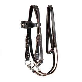 Y.J TAILS Leather Horse Bridle, Adjustable Western Browband Bridles for Horses with Bits and Detachable Leather Reins (L (Above 1.2 Meters), Black)