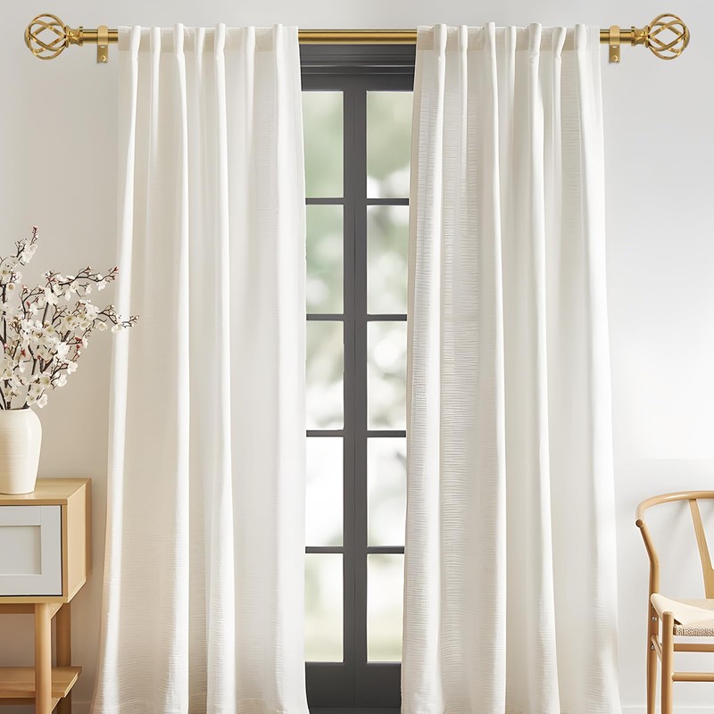 VOIIY Curtain Rods for Windows 18 to 42 Inch(1.5-3.5 Feet),3/4"