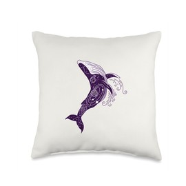 JUMPING WHALE Throw Pillow