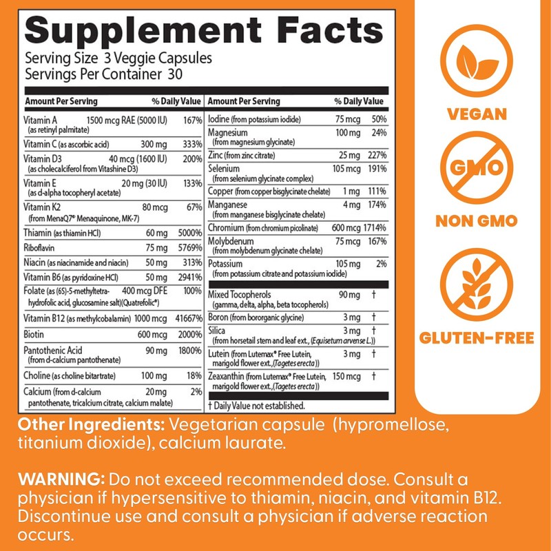 Doctors Best Multi-Vitamin Mineral Complex, Comprehensive Health Support, Non-GMO, Gluten