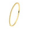 Gold Plated Cubic Zirconia Bangle Classic Bracelet (Golden, One size)