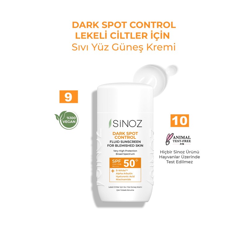 Sinoz, Dark Spot Control Fluid Sunscreen SPF50+ / PA++++