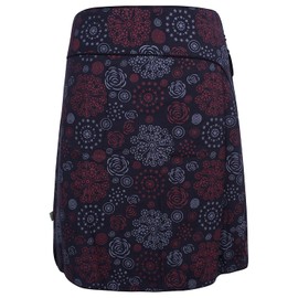 Vishes - Alternative Clothing - Wrap Skirt for Swaddling Poppers Sidebag Flowers Printed, black