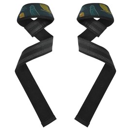 Simple Line Bolivia - Correas de levantamiento de pesas, color amarillo, verde azulado, 26 pulgadas, antideslizantes, par de correas de gimnasio para levantamiento de pesas, culturismo, levantamiento