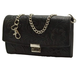 Genuine Leather Gastro Waiter Wallet with Pattern for Men and Women, black, Modern