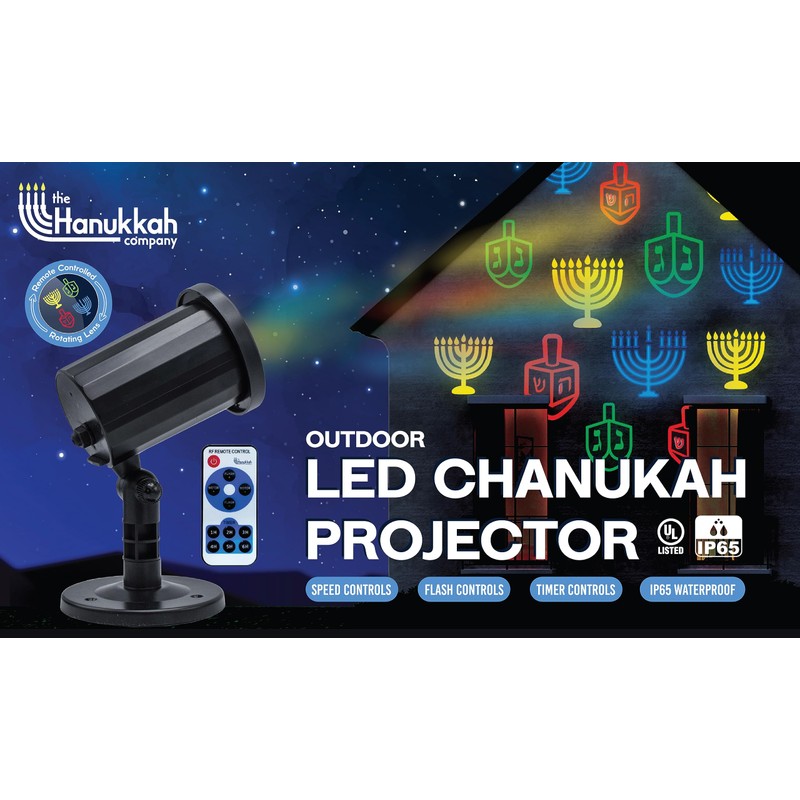 Hanukkah Holiday Projector Lights Outdoor - Waterproof Chanukah LED Light