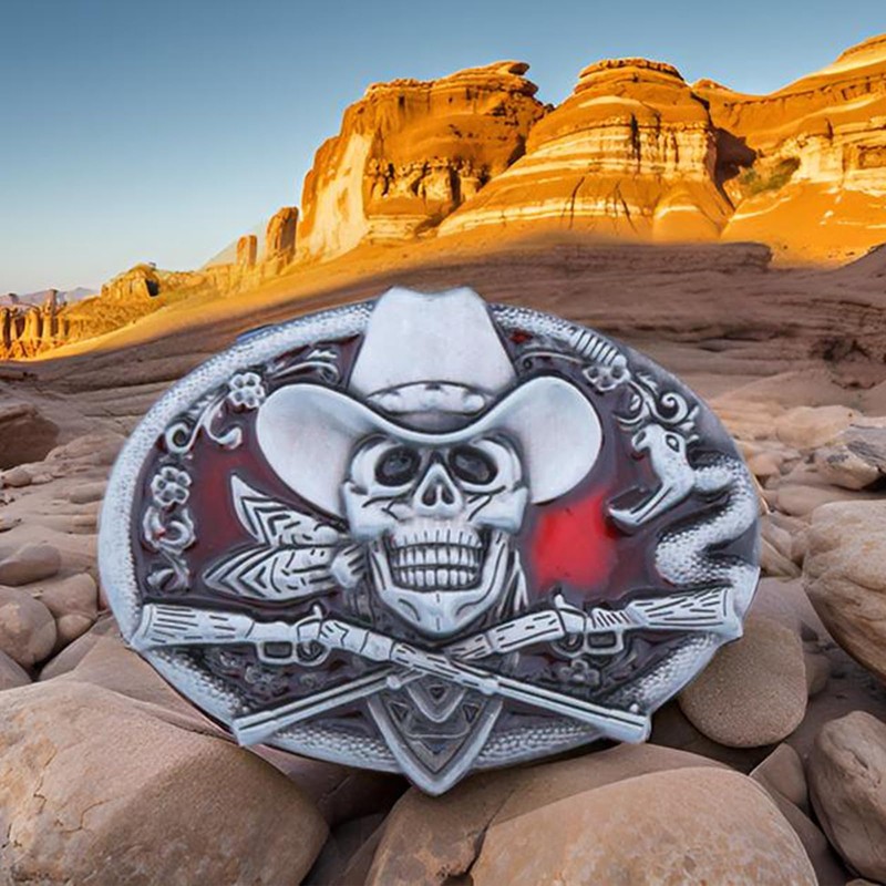 Doitby Skull Belt Buckle Western Cowboy Belt Buckles Novelty Skeleton