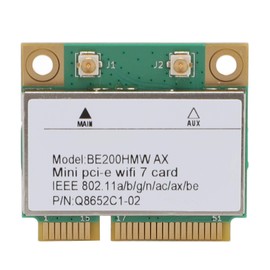 PCI E WiFi 7 Card, 8774 Mbps 2 Band 2.4G 5G Gigabit Wireless Network Card PCIE Interface WiFi Adapter with Bluetooth 5.4 BE200HMW for PC, No antenna