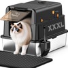 L8 Max-XXXL Stainless Steel Litter Box with Lid, 28" L