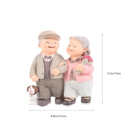 Veemoon Elderly Decorative Statue Resin Grandparents Statue Grandma Grandpa Statue For Anniversary Wedding Birthday Topper Party Decoration