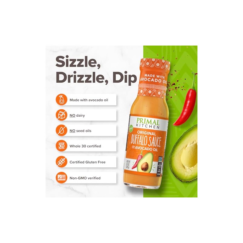 Primal Kitchen Salsa Buffalo Sin Lácteos Variedad Paquete De 2,