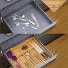 Bamboo Drawer Organizer, Expandable Silverware Drawer Organizer and Cutlery Tray,