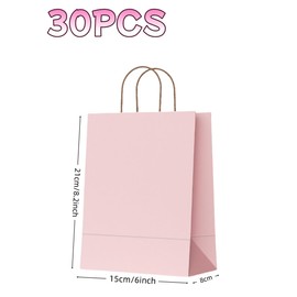 uvbws30PCS paper gift bags in bulk -8.2 x 6 x 3.1 inches 3-color kraft paper gift packaging bag - paper gift bag with handle - suitable for birthday party decoration - (green, pink, blue)