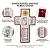 Onism 3Pcs Prayer quilt with cross inside,Mini Handcrafted pocket devotional,Portable