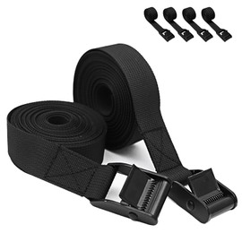 Rosemarie Cam Buckle Tie Down Straps, Heavy Duty Lashing Straps Secure Straps Cinch Ratchet Straps with Zinc Alloy Lock Buckle up to 700 lbs for Cargo, Luggage, Kayak,Truck Pack of 4Pcs (1" x 6.5Ft)