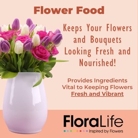 FloraLife Fresh-Cut Flower Food - Liquid Multi-Nutrient & Hydration Solution - 8oz