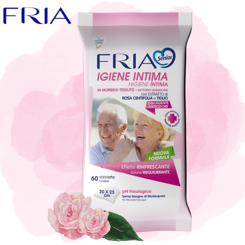 Fria Intima-Senior Hygiene Wipes Pack of 60