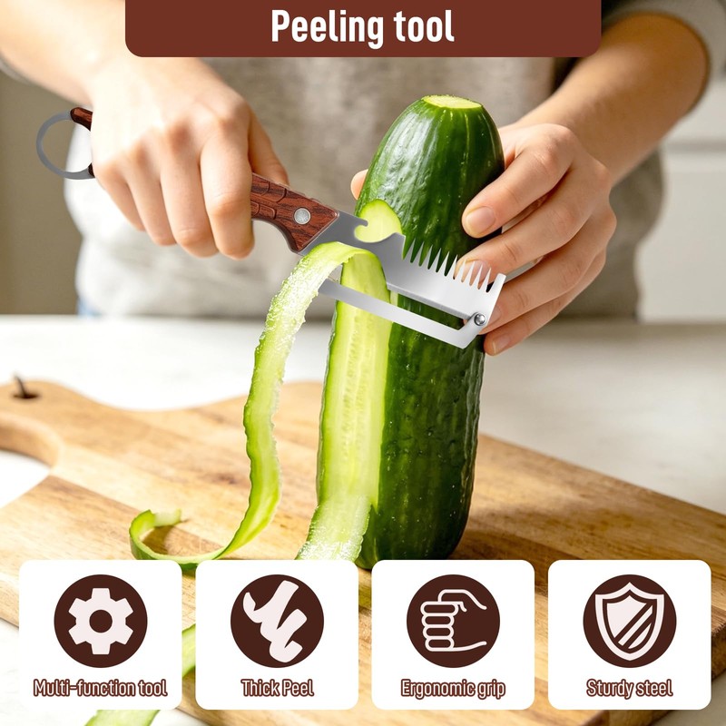 2Pack Multifunctional Vegetable Peeler for Kitchen, 3 in 1 Stainless