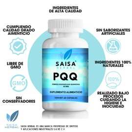 PQQ Ultra 40 Mg Con 60 Cápsulas Cerebral Saisa Herbal