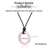 Jovivi Healing Crystal Pendant Necklace Women Natural Pink Rose Quartz