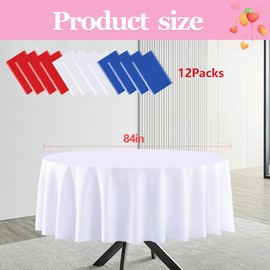 CUUSNNY 12 Pack 4th of July Tablecloths, Red White and Blue Tablecloth