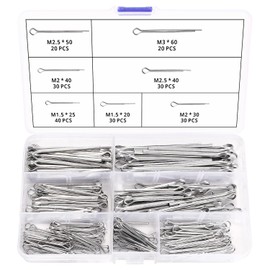 VooGenzek 200 PCS 7 Sizes Cotter Pins Assorted Kit, Heavy Duty Zinc Plated Cotter Pin, Split Pins, for Automotive, Mechanics, Car Garage, Workshop