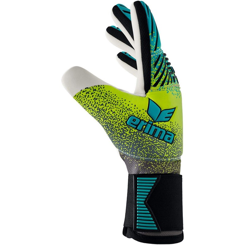 Erima Youth Flex RD Robusto Goalkeeper Gloves, Petrol/Lime/Black, 4.5