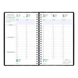Blueline 2024 Timanager Planifi-Action Weekly/Monthly Planner, Appointment Book, 13 Months, December to December, Twin-Wire Binding, 9.0625" x 5.875", French, Black (C5910.81F-24)