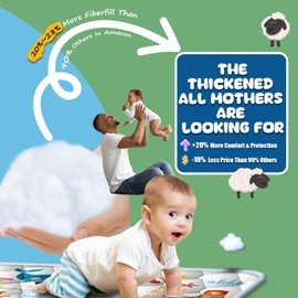 50x50 Playpen Mat, Baby Play Mat, Baby Floor Play Mat, Thicken Soft Playmate for Baby Infant and Toddler, Baby Tummy Time Play Mat, Baby Play Mats for Floor, Foldable and Machine Washable (Holiday)