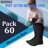 SOCKS'NBULK 60 Pairs Mens Wholesale Bulk Sports Crew Socks, Athletic