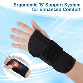 HOTUT Breathable Wrist Support Brace Splint,Adjustable Wrist Splint,Wrist Support Brace with Removable Metal Hand Splint,Unisex Wrist Supports for Everyday Use Ideal for Carpal Tunnel,Tendonitis