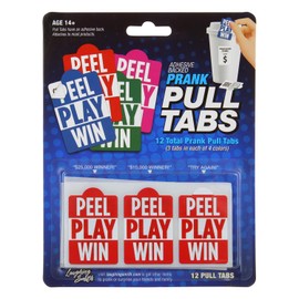Laughing Smith 12 x Peel-Play-Win Prank Lottery Ticket - Fake Lottery Tickets and Prank Gag Scratch Off Cards - Pull-Tab Fake Scratch Tickets - Hilarious Gag Birthday Pranks for Men and Women