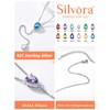 Silvora Necklace S925 Silver Y Chain with Birthstone Pendant Adjustable