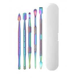 PAVNSO 5Pcs Durable Wax Carving Tools, Stainless Steel Sculpting Tool Portable Metal Case, Double-Headed Modeling Tools for Wood, Clay, Pottery