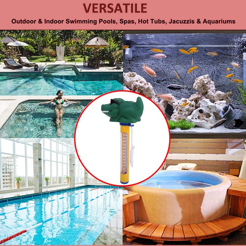 Pool Thermometer Temperature Gauge Cartoon Shape with String for Swimming