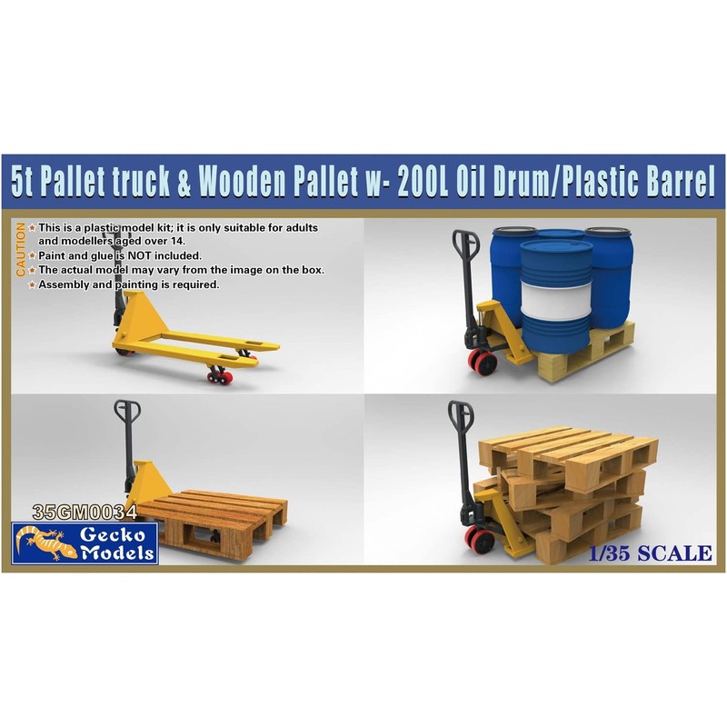 Gekko Model GEC35GM0034 1/35 5t Hand Forklift, Wooden Pallet, 200